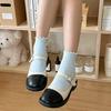 Calcetines Auricularius Edge para Mujer Algodón Puro Verano Delgados Cortos Primavera y Otoño Lunares Ondulados Niñas Ins Trendy Lindo Estilo Japonés Calcetines Bajos