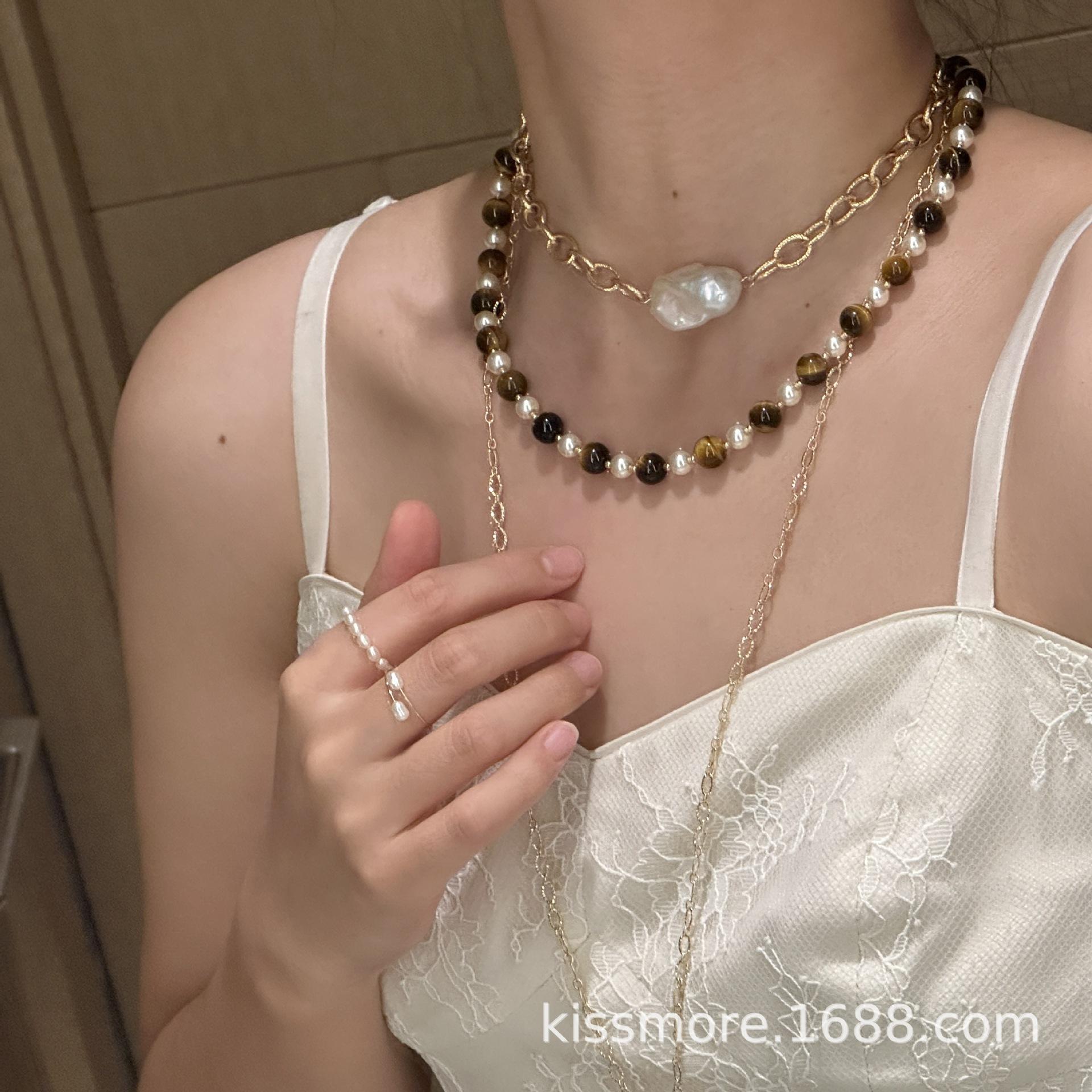 金虎眼间隔韩版珠项链40.jpg