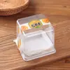 Caja Transparente de 3 Pulgadas para Pastel Cuadrada Caja de Empaque para Postre Mille-Feuille Mousse Tiramisu Caja para Pastel de Taro