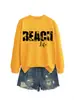 Vida na Praia Amazon Ebay Site Independente Moletom Feminino da Moda e Divertido com Gola Redonda e Manga Longa Outono e Inverno