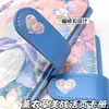 Álbum de Tarjetas de Hojas Sueltas A5 Niña Hermosa Lavanda Cuaderno en Blanco de Cuero Desmontable Planificador Niña Pura Deseo Morado