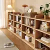 Estantería de Madera Maciza Estante de Almacenamiento Gabinete Modular de Combinación Libre para el Hogar Librero Bajo de Pie para Sala de Estar Gabinete de Rejilla de Pared
