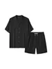 Traje de Negocios Cruzado Casual, Cómodo, Holgado, Fresco, Transpirable, Amigable con la Piel, Suave, Sencillo para Hombres Jóvenes, con Solapa y Manga Corta