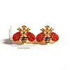 Pendientes de Abeja Europeos y Americanos de Acero Inoxidable Transfronterizos para Mujer, Color Dorado, Pendientes de Goteo de Aceite Creativos de Moda de Alta Gama, Venta al por Mayor de Joyería