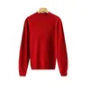 Suéter feminino de cashmere, cor sólida, gola alta, tricô pulôver solto, outono/inverno 26, suéter de lã para base
