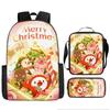 Mochila de Natal Natalina Transfronteiriça Estampada Estudante do Ensino Fundamental Mochila Escolar Pasta Estojo Amazon Daifa