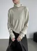 Suéter de Lana Taowan de Canalé con Cuello Medio Alto 26 Otoño Color Sólido Versátil Adelgazante Manga Larga Camisa Base Cepillada YL527