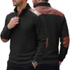 Ebay Ropa para Hombre Transfronteriza Jacquard Texturizado Punto con Solapa Patchwork Americano Parches en Hombros y Mangas Sudadera Deportiva Casual