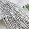 7A turquesa blanca natural cuentas redondas facetadas DIV pulsera semiacabada accesorios de cuentas redondas directo de fábrica