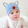 Chapéu de bebê urso de desenho animado primavera e outono 3-6-12 meses de idade masculino e feminino bebê pulôver chapéu algodão bonito chapéu de pneu de dormir