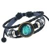 Pulsera Europea y Americana de las Doce Constelaciones Tejida a Mano con Cuentas Vintage de Cuero Vacuno Pulsera de Constelaciones Suministro Transfronterizo Joyería