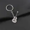Chaveiro de guitarra europeu e americano criativo transfronteiriço, pingente, acessórios de aço inoxidável, decoração de metal para bolsa, atacado
