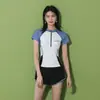 Traje de baño de dos piezas para mujer, modelo nuevo, conservador, que disimula el abdomen, adelgazante, traje de baño deportivo profesional con parte inferior de corte cuadrado, adecuado para piscinas