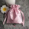 Bolsa de Satín tipo Caramelo con Cordón, Bolsa de Almacenamiento de Satín de Seda Brillante de Color Sólido, Bolsa de Regalo para Joyería, Regalo Cosmético
