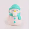 Boneco de Neve de Natal Rena Sopro de Bolhas Brinquedo de Apertar Silicone Descompressão Brinquedo de Apertar