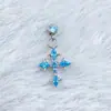 Brincos de Pingente Cruz Espinhada de Liga de Titânio F136 Piercings Labiais com Rosca Interna de Titânio G23 Piercings de Língua Joias para Piercing