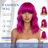 Comercio Exterior Pelucas Europeas y Americanas para Mujer, Flequillo Recto, Cabello Mediano a la Altura de los Hombros, Rizos Pequeños de Onda de Agua, Pieza de Cabello Sintético Hecha a Máquina