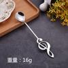 Cuchara de acero inoxidable 304 transfronteriza, cuchara para mezclar café, cuchara creativa con nota, cuchara de titanio, cuchara para taza, regalo de mano