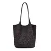 Bolsa de mão com estampa de leopardo, grande capacidade, nova coleção outono/inverno 2025, bolsa de ombro casual e estilosa, bolsa tote chique para trabalho e deslocamento