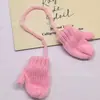 Conjunto de cachecol e luvas de Natal mini, bolsa para boneca, acessórios de decoração para sapatos e roupas, luvas e cachecol pequenos de Natal para DIY