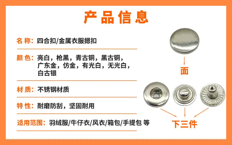 产品信息for四合扣不锈钢
