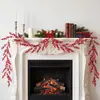 Guirnalda de Bayas Rojas Artificiales Navideñas Transfronteriza 1m Decoraciones Colgantes de Bayas de Año Nuevo Atmósfera de Escena Doméstica Adornos Decorativos Retorcidos