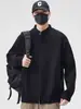 Suéter Cárdigan Nuevo Otoño/Invierno 2025 Estilo Perezoso Casual Retro Americano Cuello Alto Tejido Chaqueta de Color Sólido para Hombre