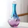 Florero de Vidrio Creativo Nórdico Villista Boca Pequeña Arreglo de Flores Gradiente de Color Transparente Hidropónico Escritorio Florero Pequeño