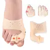 Juego de corrección de valgo de pulgar SEBS, separador de dedos de doble orificio para el antepié, juego de dedos para día y noche, soporte para dedo gordo del pie