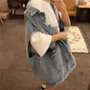 Chaleco de Mezclilla para Mujer, Primavera y Otoño, Estilo Coreano Holgado, Versátil Estilo Estudiante Bf Harajuku, Chaleco Chaqueta de Trabajo sin Mangas, Moderno