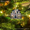 Navidad Nuevo Muñeco de Nieve Acrílico Adorno Navideño Adorno Plano 2D para Árbol de Navidad Decoración Festiva Regalo