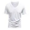 Camiseta Masculina de Verão Americana Amazon Transfronteiriça Secagem Rápida Gola V Respirável Casual Esportiva Personalizada Manga Curta