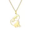 Fábrica de joias pequenas de Yiwu direto moda simples série gatinho feminino colar de aço inoxidável material 304