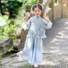 Conjunto Hanfu para Niños 2025 Nuevo Estilo Chino Otoño Traje Tang para Niños y Niñas Diario Mejorado Disfraz de Rendimiento Super Hada