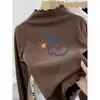 Camiseta Térmica Base para Niñas para Primavera, Otoño e Invierno 2025, Nueva Camiseta Cálida Infantil con Borde Fruncido, Top Elegante Ins