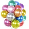 Globo de metal de 10 pulgadas y 1,8 g para decoración de bodas, cumpleaños, fiestas, látex cromado, diseño de globo