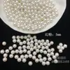 Cuentas Redondas Imitación Perla de Vidrio de Alto Brillo, Beige y Blanco, 3`12mm, Cuentas Sueltas para Pasadores Tradicionales, Accesorios DIY para Hanfu