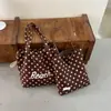 Ins Bolso de Lona de Lunares de Moda Doble Cara para Mujer 2026 Nuevo Estilo Coreano Diario Simple para el Trabajo Bolso de Hombro de Gran Capacidad
