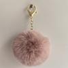 Colgante de bola de pelo sintético de conejo rex de imitación de 8 cm, llavero, accesorios para bolso de joyería DIY, colgante de bola de lana al por mayor