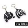 Cuerda de cuero de goma blanda de PVC en stock se puede imprimir logo llavero de cuerda de cuero de goma blanda colgante de llavero de silicona PVC de doble cara