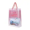 Bolsa de compras em PP fosco com impressão, fundo quadrado transparente, sacola plástica de embalagem para compras, impressão colorida, publicidade, bolsa de presente em PVC, personalizada