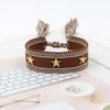 Pulsera de Correa con Borla de Remache de Estrella de Cinco Puntas, Pulsera Tejida de Estilo Étnico Colorido, Accesorios Transfronterizos de Estilo Mixto Multicolor