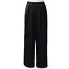 Pantalones de Pierna Ancha de Moda para Mamás, Novedad Verano 2026 Cintura Alta Pierna Recta Petite Estilo Coreano Casual Versátil