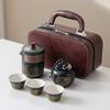 Juego de té de viaje juego pequeño portátil kung fu cerámica exterior taza rápida compañero de negocios regalo venta al por mayor logo