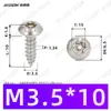 Tornillos Autoperforantes de Acero Inoxidable 304 de Cabeza Redonda Ranurada Gb7380 Antirrobo Autoperforantes Cola Puntiaguda Tornillos de Rosca Gruesa M2-M6