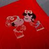 Algodón Núcleo de Almohada de Boda Rojo Brillante Par Núcleo de Almohada Bordado Almohada Suave Boda con Exquisito Bolso de Mano