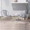 Cama de ratán y terraza de café para B&B, patio pequeño, silla de té, balcón de moda para exteriores, conjunto de mesa y sillas de tres piezas, Ocio