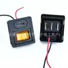 Tampa amarela com luz indicadora, interruptor em formato de barco, soquete fêmea Tipo-C integrado, componente de controle de fiação vermelha e preta