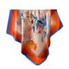 Nuevo Color Nacional Peonía Seda Imitación Alta Gama Estampado Bufanda Cuadrada Grande Bufanda de Seda Chal Pañuelo para la Cabeza Protector de Cuello Bufanda para el Cuello Bufanda Decorativa
