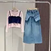 Conjunto de Outono 2025 para Meninas, Novo Estilo para Crianças Maiores, Calça Jeans Wide-Leg de Manga Longa na Moda, Conjunto Completo Cool de Celebridade da Internet
